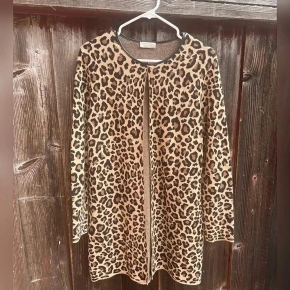 Maria Bellentani Long Leopard Sweater/Jacket - Picture 1 of 4